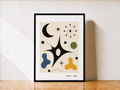 Abstract art on a minimalist tabletop