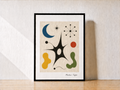 Abstract art on light wooden surface