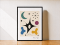 Abstract art on minimalist table setup