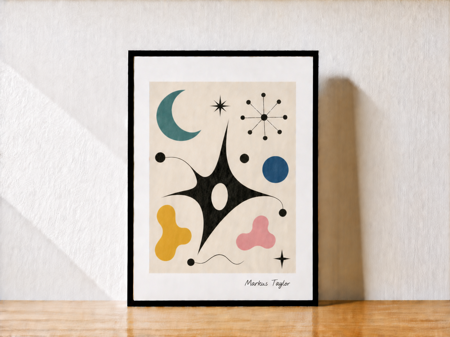 Abstract art on wooden tabletop (2)