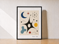 Mid-century abstract art on tabletop