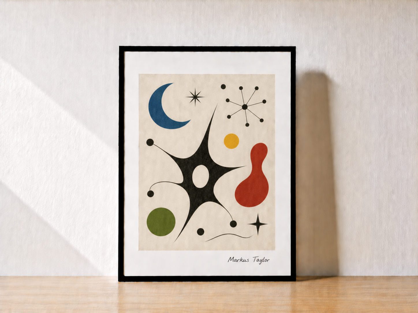 Minimalist abstract art on table