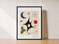 Minimalist abstract framed art on display
